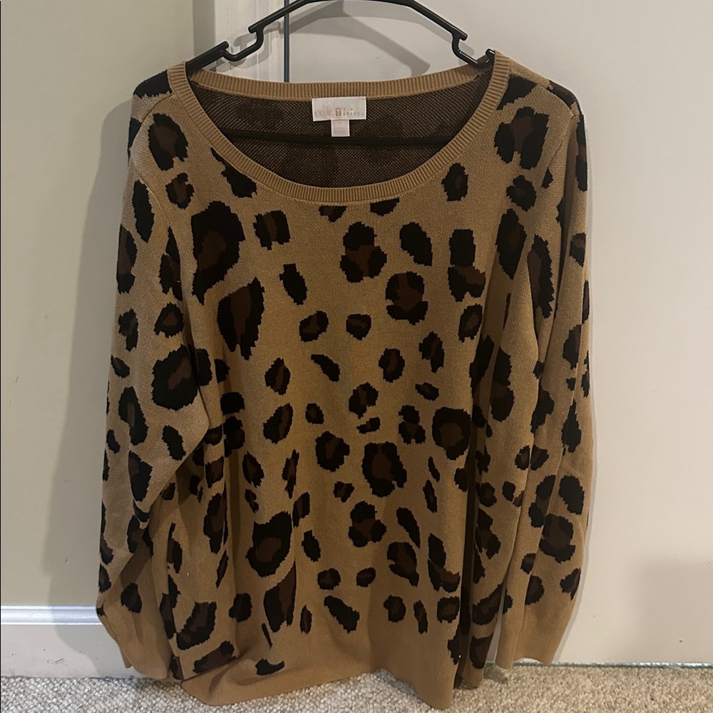 Belle by Kim Gravel Animal Print Sweater